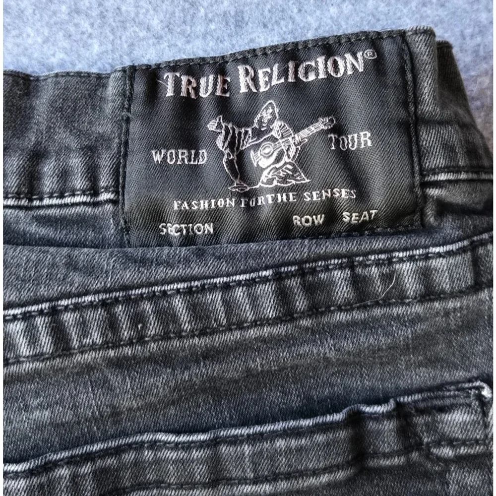 True Religion Geno Jeans Men's Dark Charcoal Wash Slim Fit 35x32